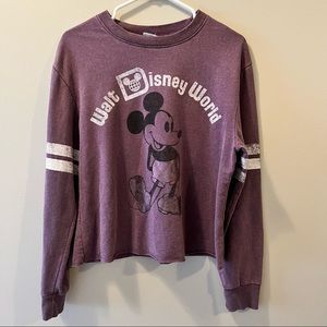 Disney Parks Purple Mickey Pullover Sweater. Retro Design. Size M